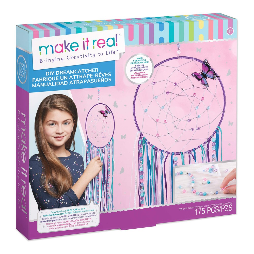 Make It Real: DIY Dreamcatcher - Purple Pink Blue Butterfly, 175 Piece All-In...