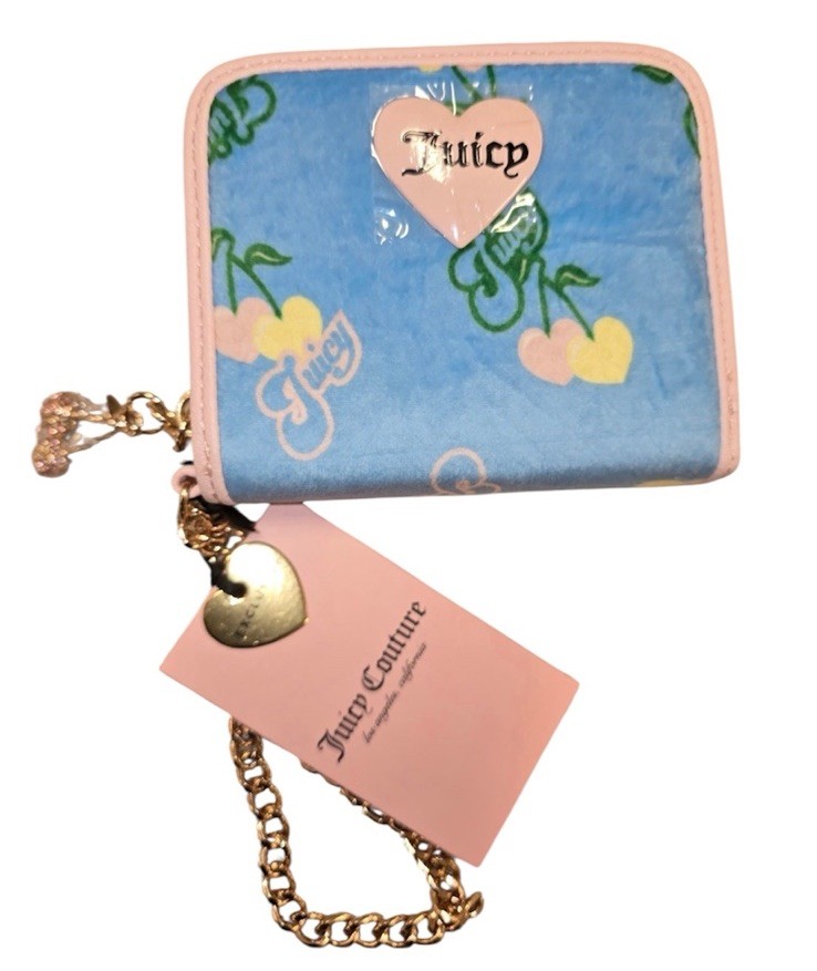 Juicy Couture Retro Juicy Cherry Gelato Wallet In Blue