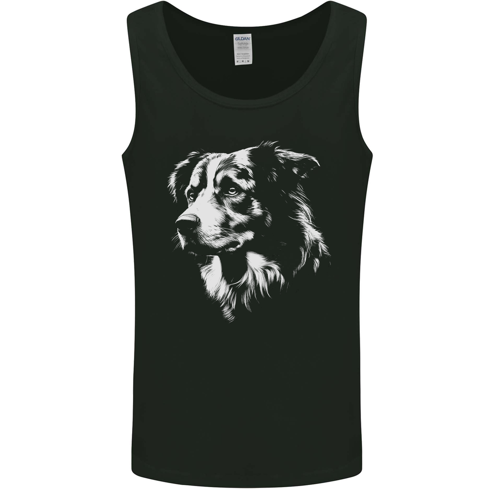 Australian Shepherd Dog Sheepdog Mens Vest Tank Top