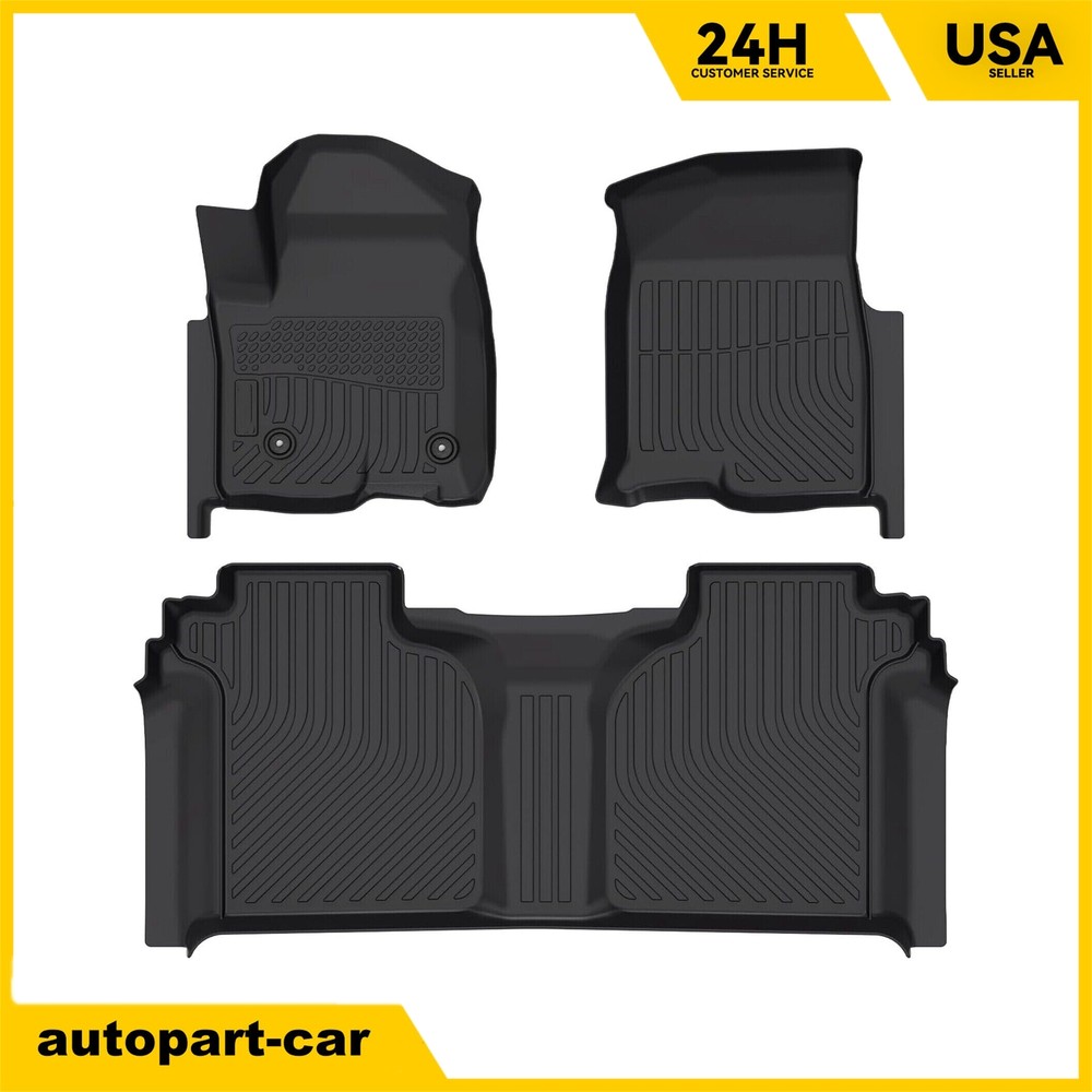 2019-2024 Chevy Silverado 1500 Crew Cab TPE Rubber Floor Mats  