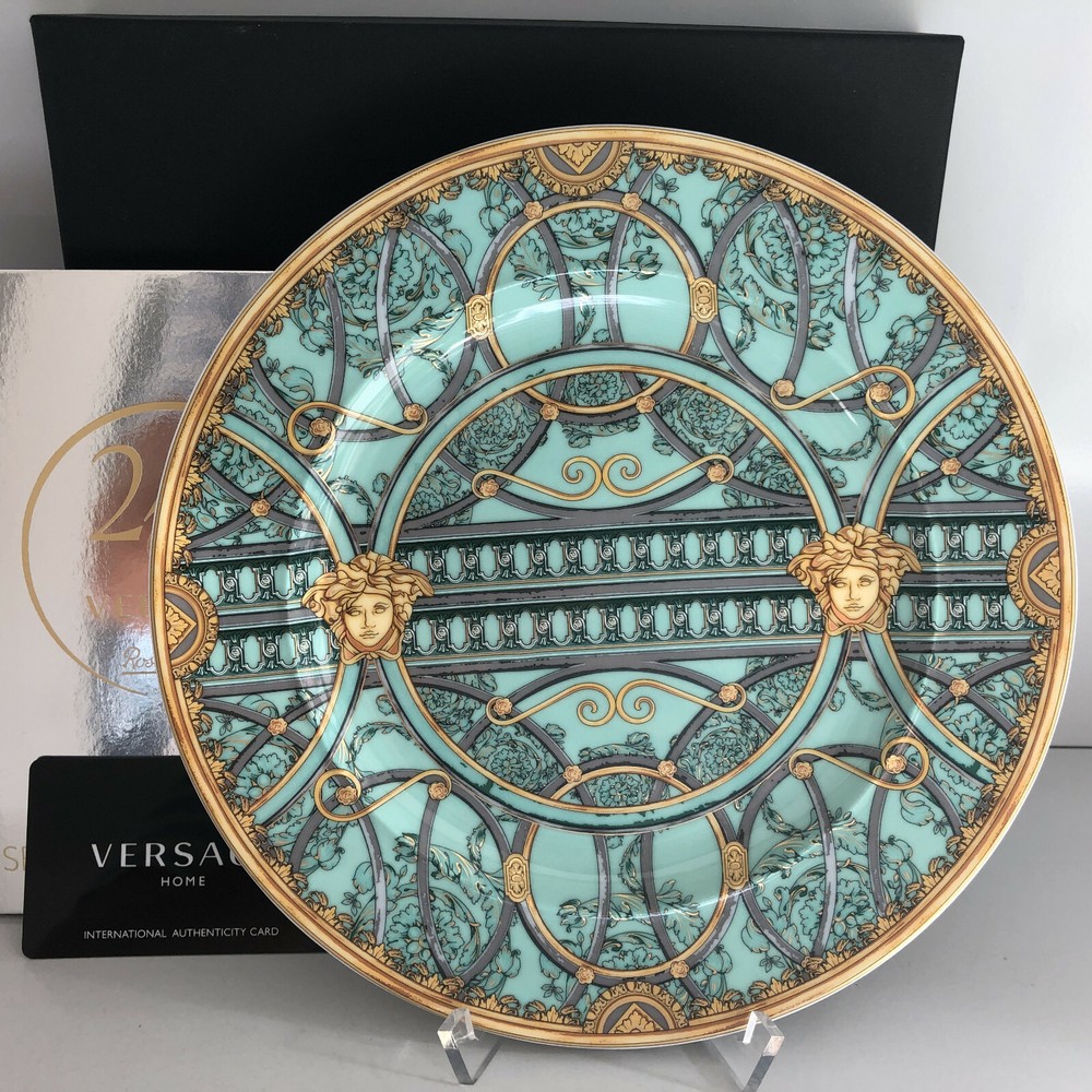 VERSACE Scala Palazzo Verde PLATE 22 cm CELEBRATING YEARS 25 Rosenthal New BOX