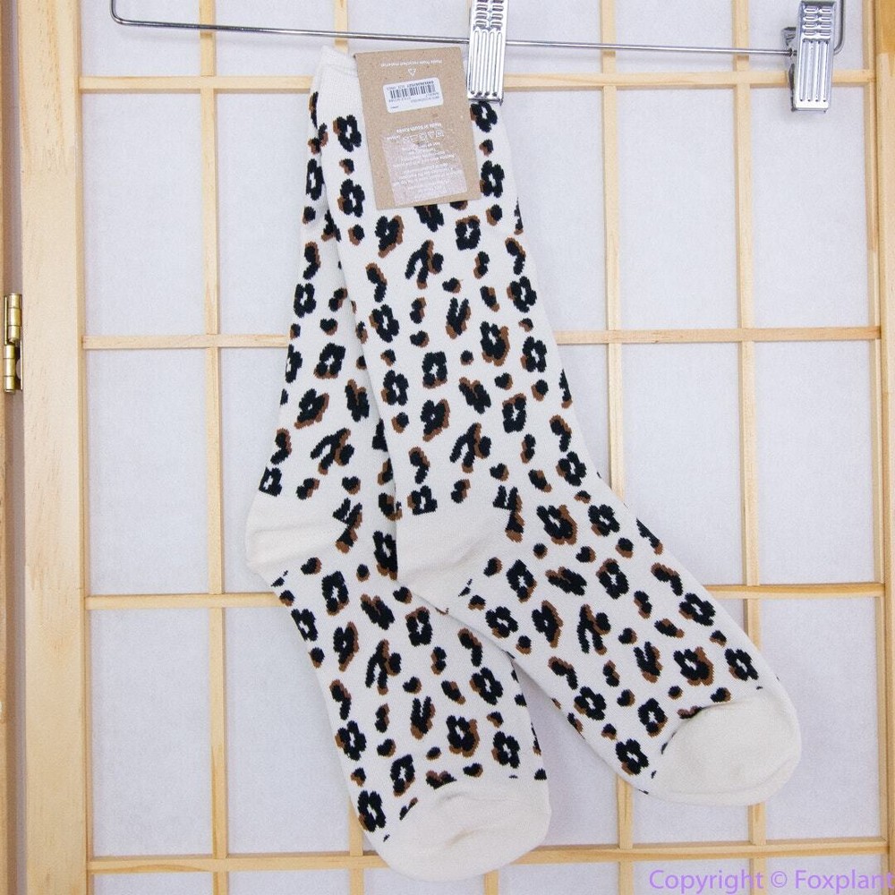 NEW Madewell Animal Trouser Socks, antique cream, one size fits all