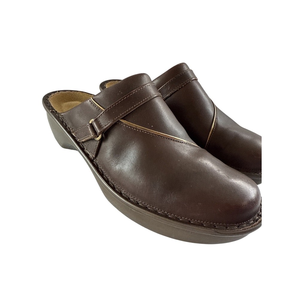 Naot Shoes Leather Clogs Mules Comfort Slides Brown Size 41 Slip On