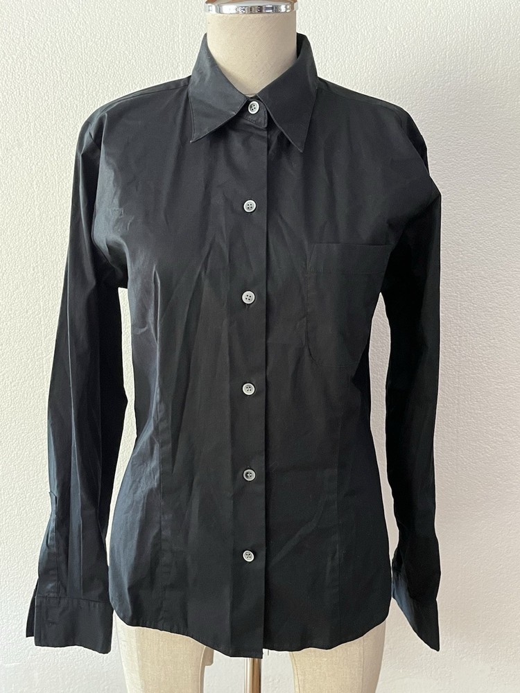 Liz Claiborne Liz Sport Shirt Women’s Size Medium Black Button Up Shirt Oxford