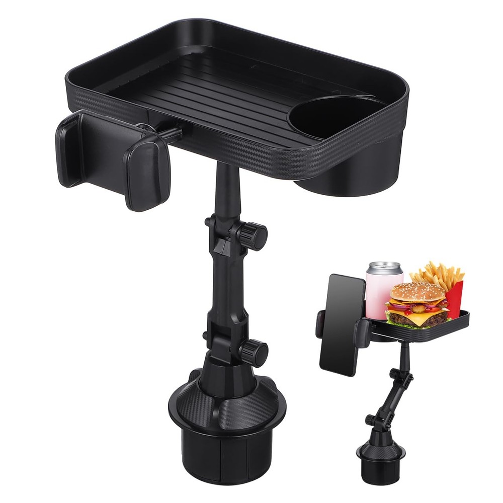 Car Cup Holder Tray 3-in-1 Adjustable Swivel Food Drink Stand Universal SUV
