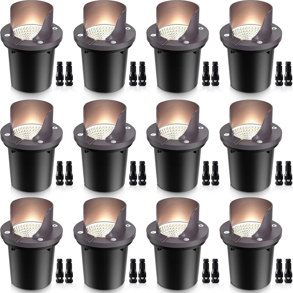 12 Pack Low Voltage Landscape Lighting 12W LED Outdoor In-Ground Waterproof S...