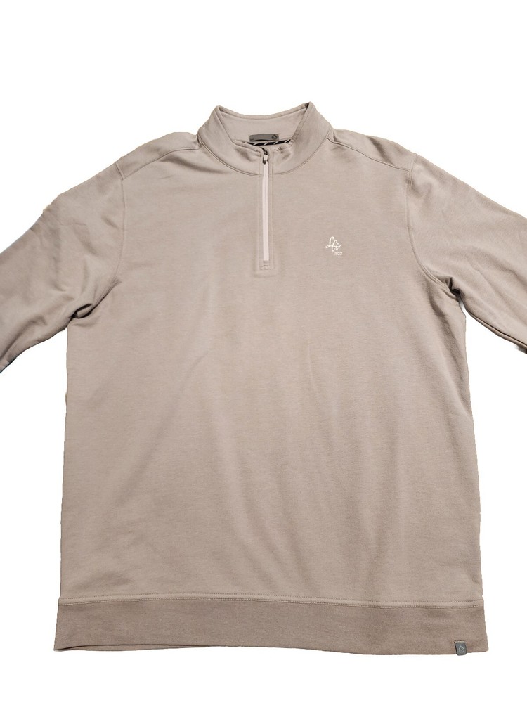 Stitch Golf 1/4 Zip Pullover- NWOT- Men's LG -Gray- Longmeadow Country Club Logo
