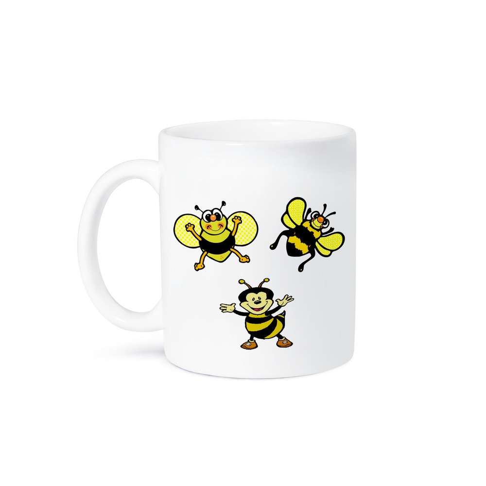 3dRose Bumble Bee Party Themed Ceramic Mug for Coffee or Tea Lovers