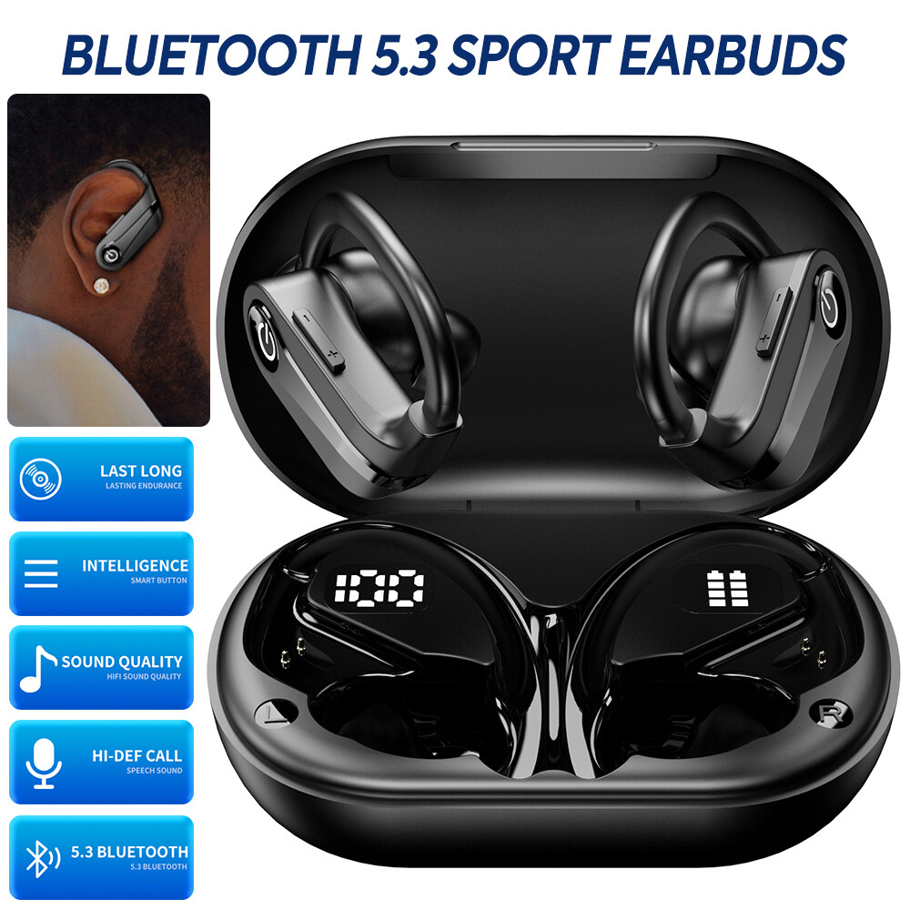 Mpow Bluetooth Headset TWS Wireless Earphones Earbuds Stereo Headphones Ear Hook