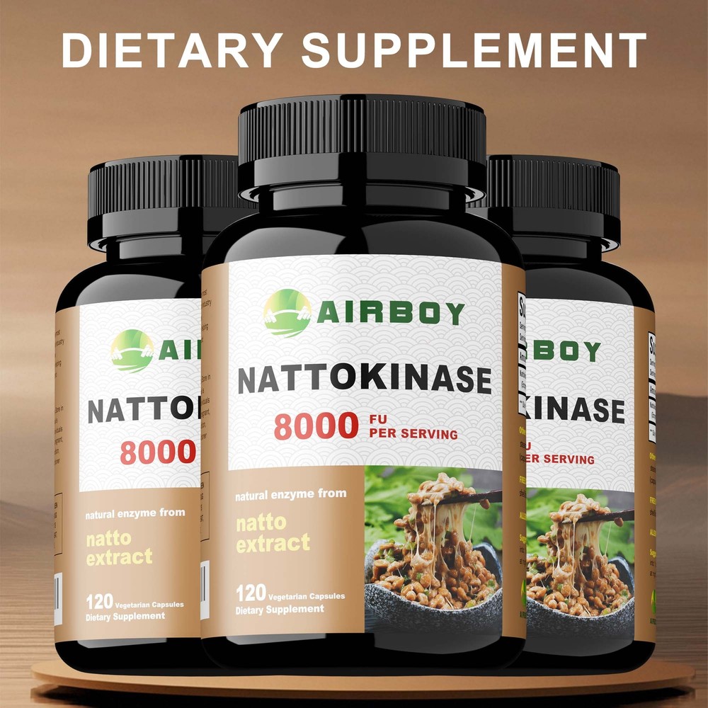 Nattokinase 8000FU - Blood Flow, Heart & Cardiovascular Health, Highly Absorbent