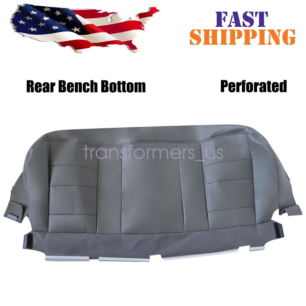 For 2002-2007 Ford F250 XL Rear Bench Bottom Perforated Leather Seat Cover Gray