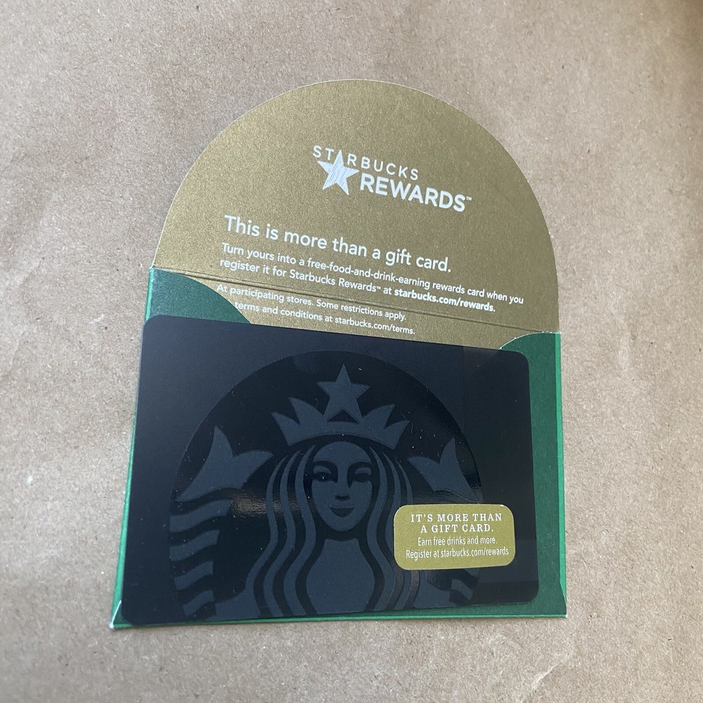 STARBUCKS GIFT CARD Rare Black Unique - Please Read  Item Description-image