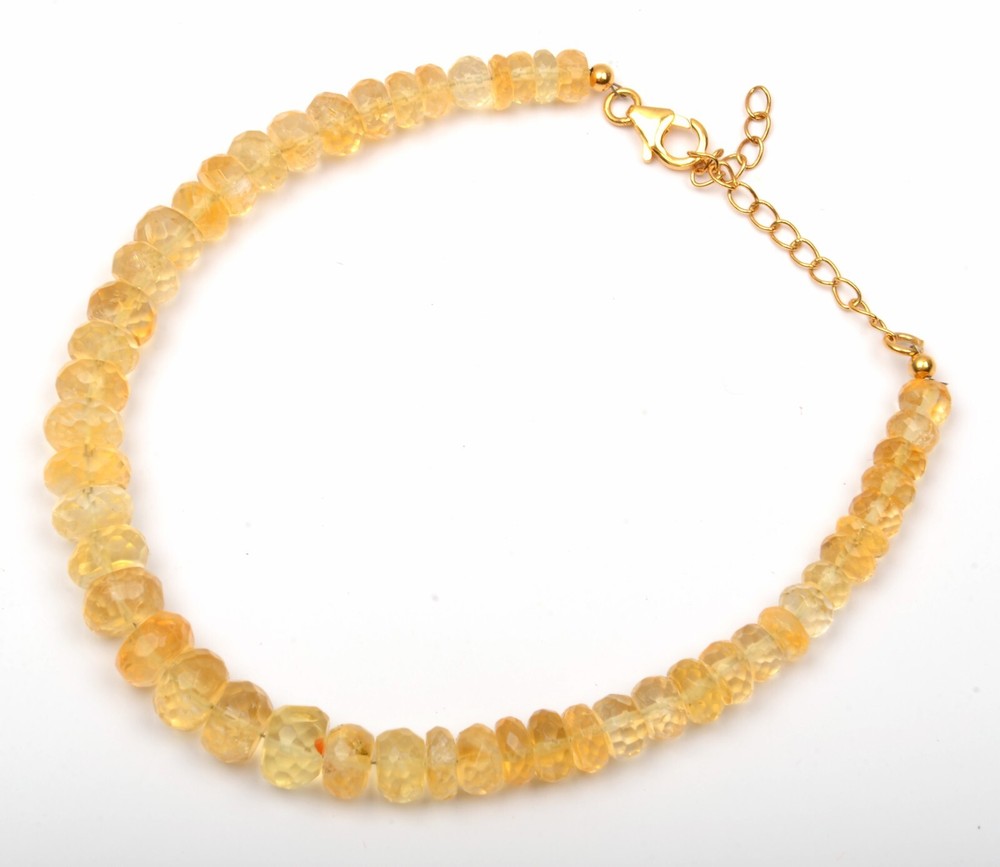 Best Quality Adjustable Citrine Bracelet with Golden Lock 6-8 MM Beads