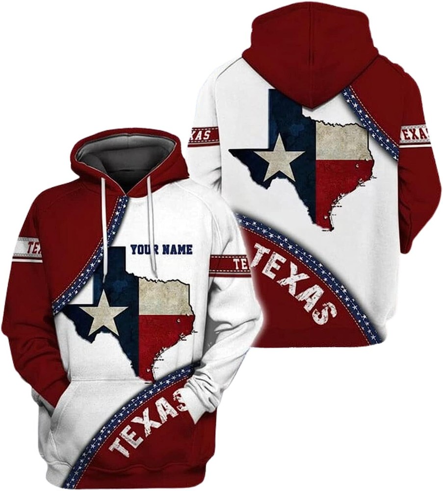 Personalized Name Texas Flag Hoodie, Texas Proud Hoodiefor Men, Texas Hoodie 3