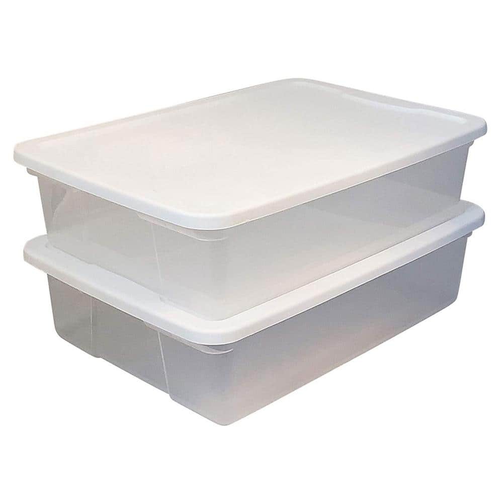 28 Qt Clear Snap-Lock Storage Bins with Secure Lids - 2-Pack