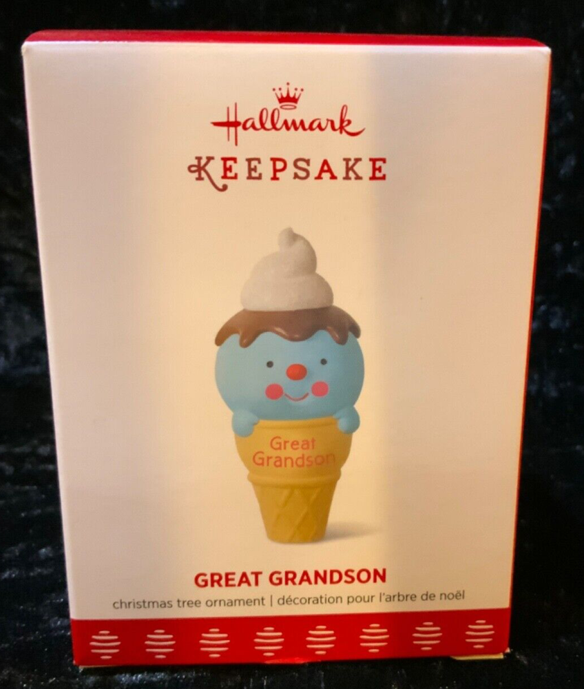 2017 Hallmark Great Grandson Ice Cream Cone Keepsake Christmas Ornament