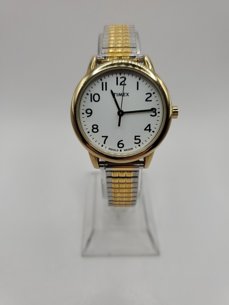 Timex Ladies Everyday Quartz Watch 30mm Round Gold Tone Stretch Band