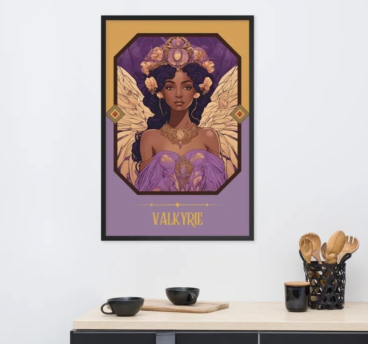 Valkyrie Art Nouveau Tarot Woman Art Print