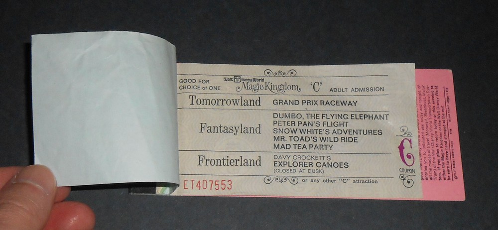 1970s Vintage Disneyland Ticket Coupon Book Magic Kingdom Disney Park Collectible-image