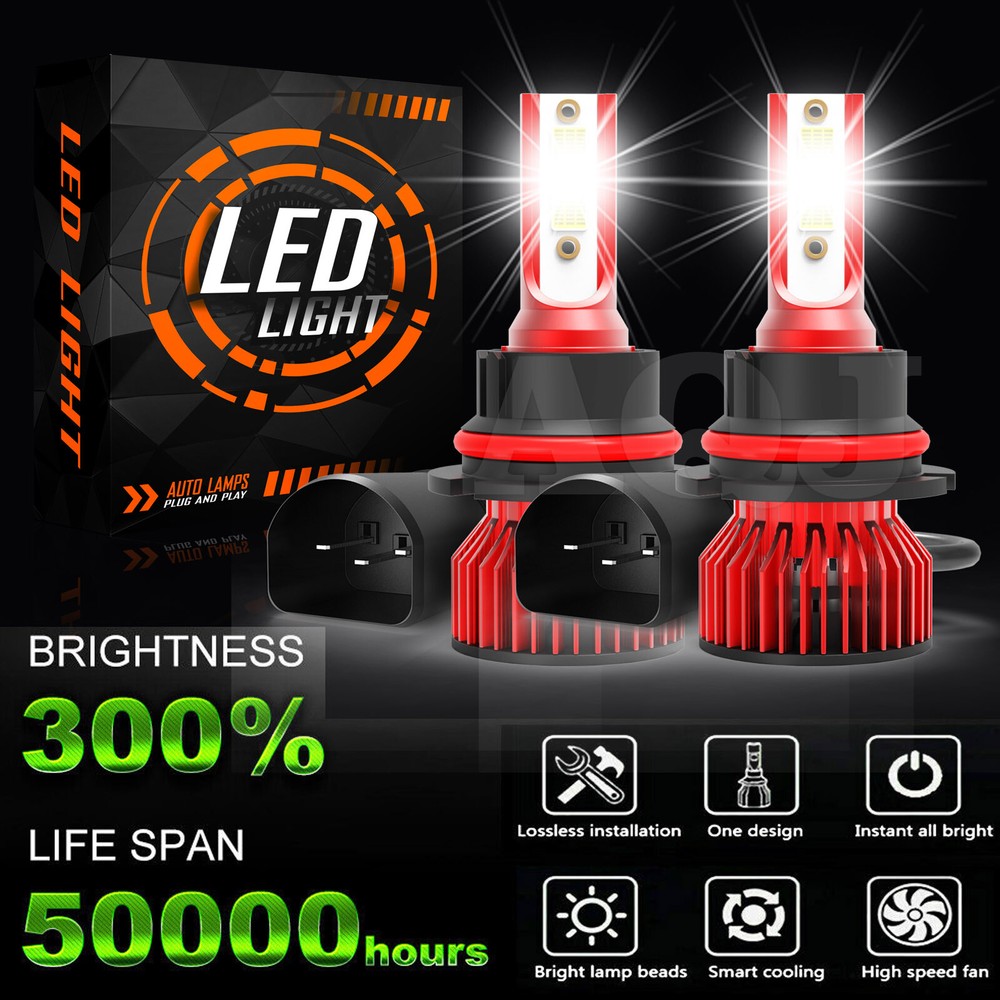 9007 LED Headlight Bulbs Kit Hi/Lo Beam for Ford F-150 1992-2003 F-250 1992-1999