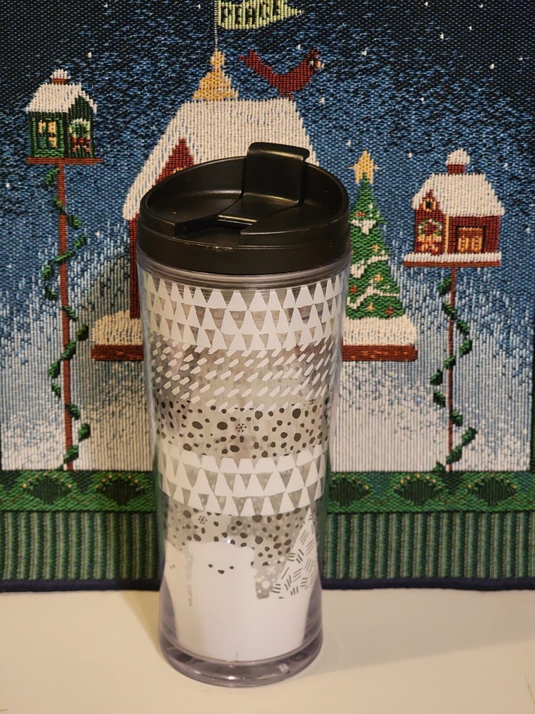 Starbucks Holiday Polar Bear White Snow 12oz Cold Cup Grande Acrylic Tumbler