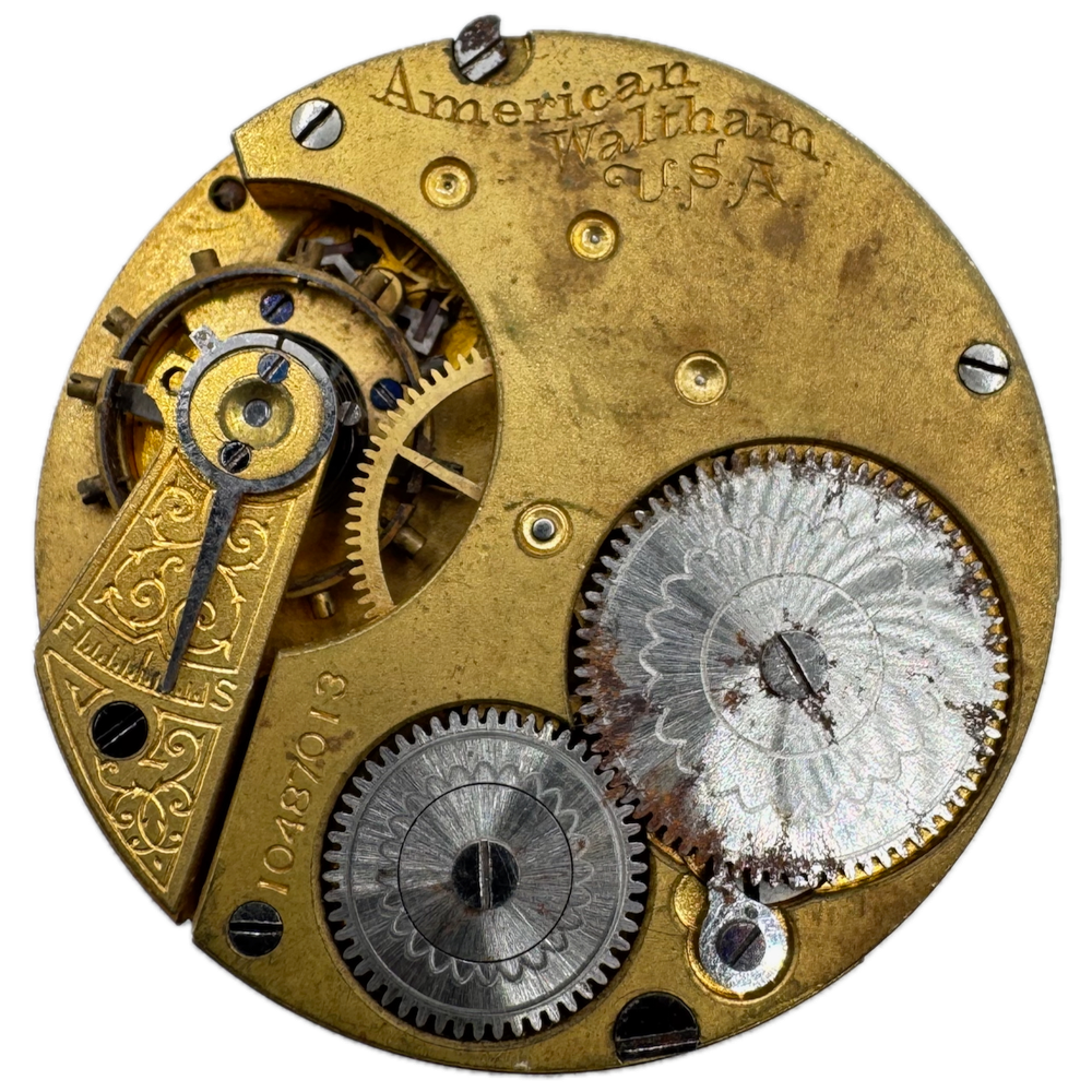 Antique 1901 Waltham 7 Jewel Mechanical Pocket Watch Movement Bond St USA 14s
