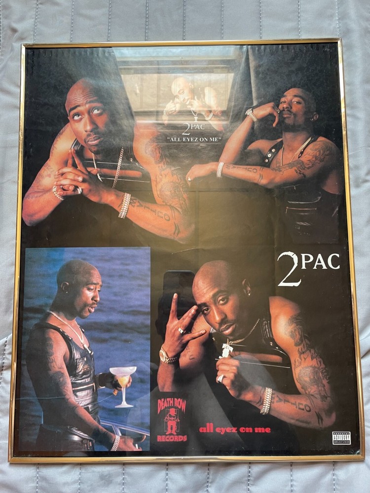 Vintage Tupac All Eyez On Me Framed Poster