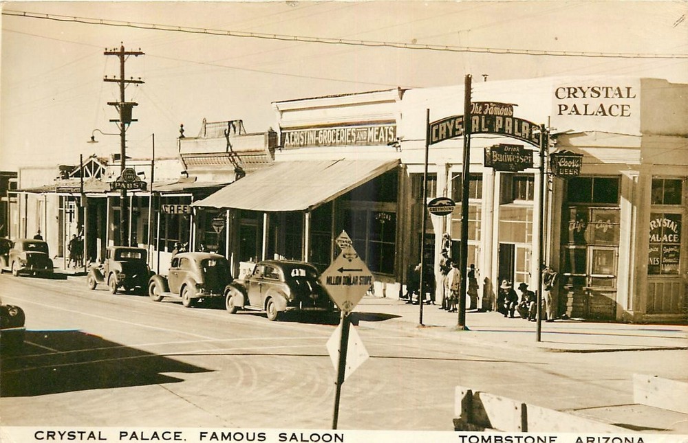1951 Crystal Palace Saloon RPPC Postcard Tombstone Arizona 25-4476