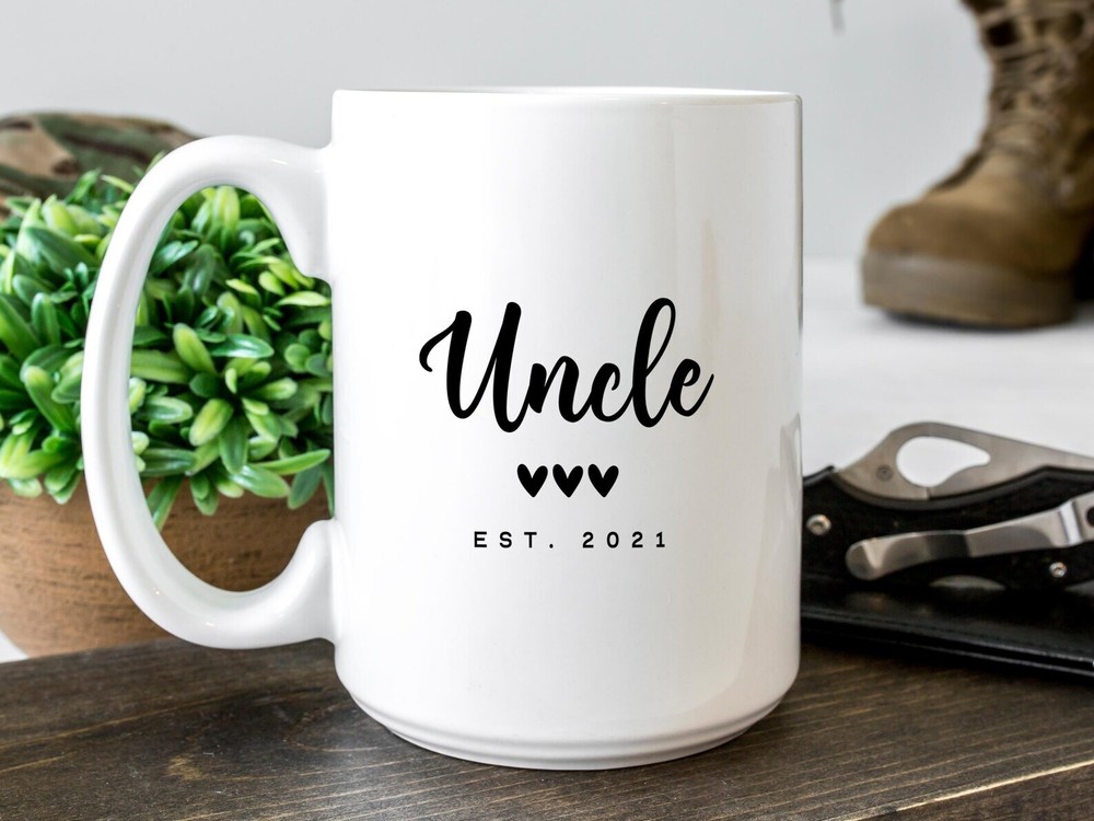 Uncle Est Coffee Mug Pregnancy Announcement Coffee Mug Custom Gift To Announce