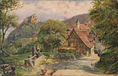 Postcard ruin and village Eberstein near Baden-Baden 1923 (No.949)