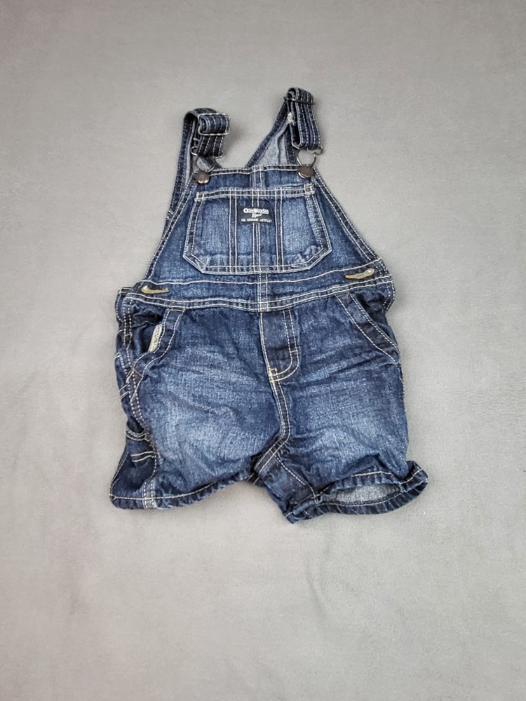 OshKosh B'gosh Baby Boy Denim Overalls 18M Classic Blue Bibs Farmer Lightweight