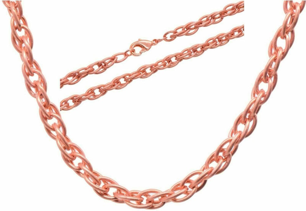 Copper Plated Rope Chain Necklace 4 mm Link Lobster Claw Clasp Custom Jewelry
