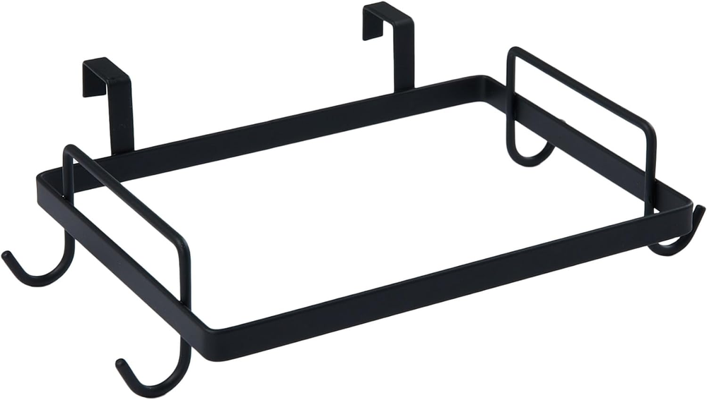 Metal over the Door Trash Bag Holder, Black