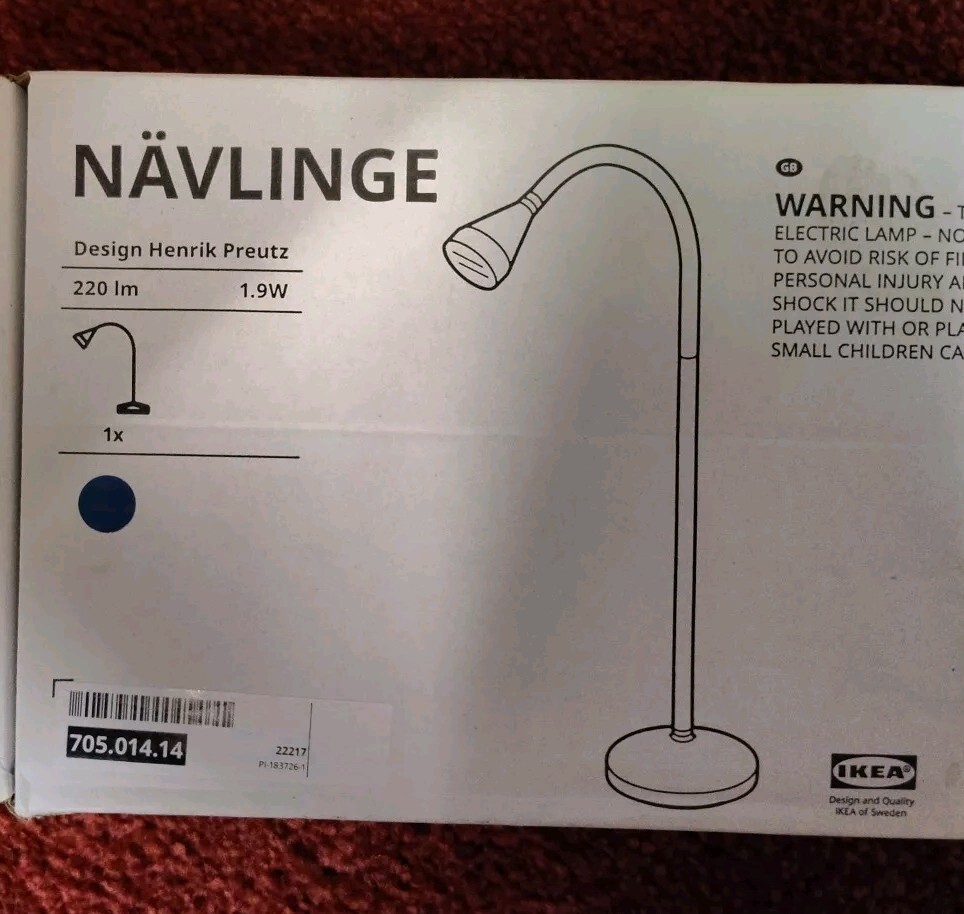 LED Clamp Spotlight, IKEA Navlinge, Navy Blue, 70501414, New In Box ✓