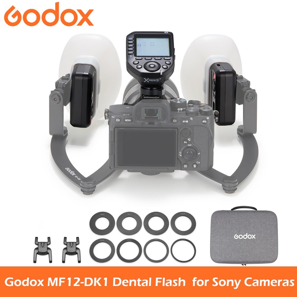 Godox MF12-DK1 Dental TTL Macro Ring Flash Light Speedlite w/Dual Head for Sony