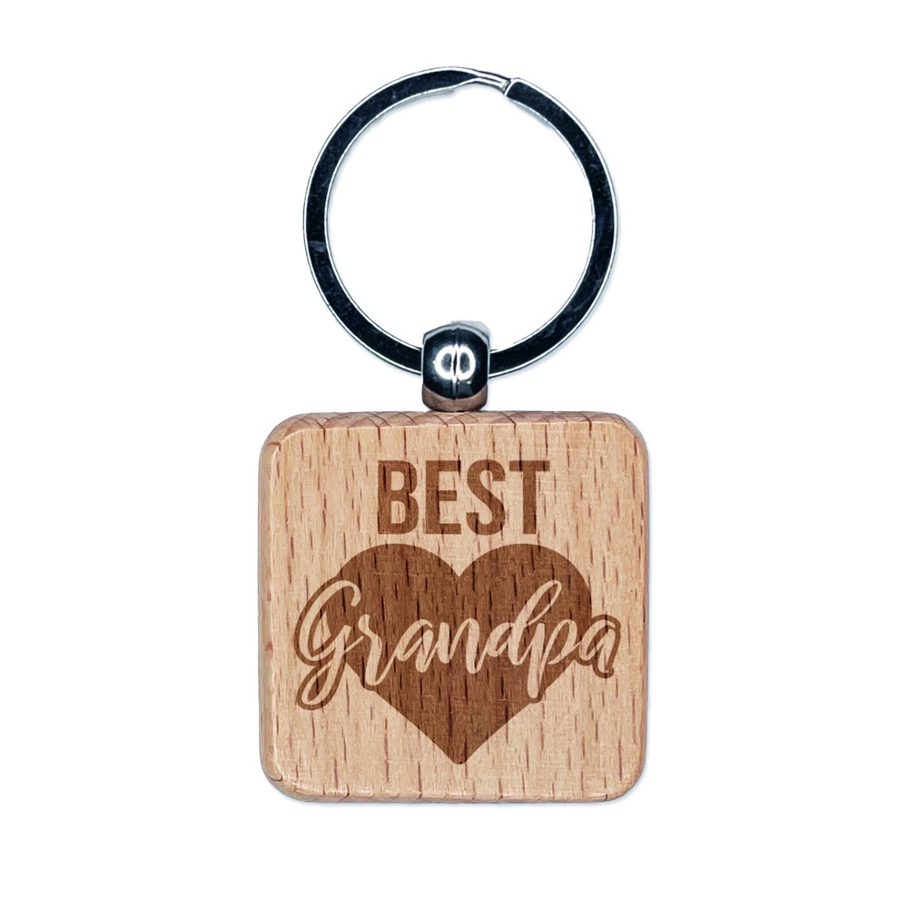 Best Grandpa Engraved Wooden Keychain for Grandparent's Day Gift  