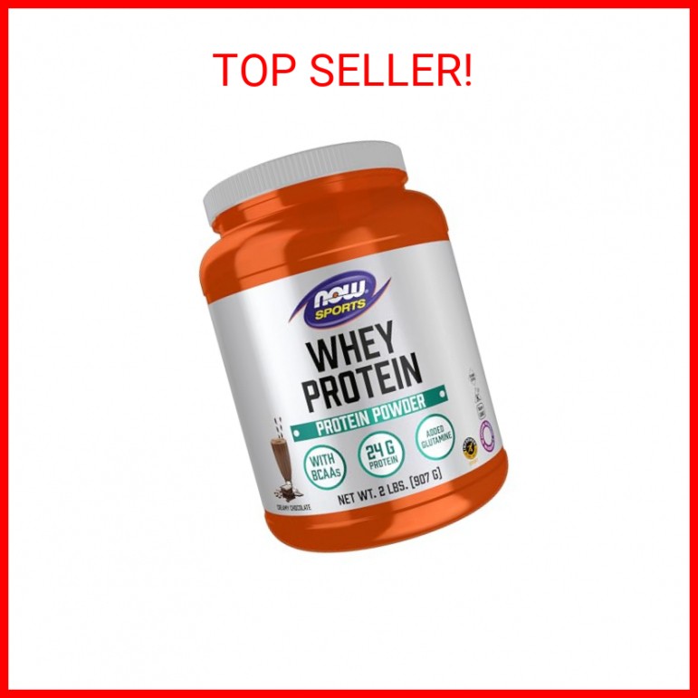 NOW Foods Sports Nutrition, Whey Protein, 24 G With BCAAs, Creamy Chocolate Powd