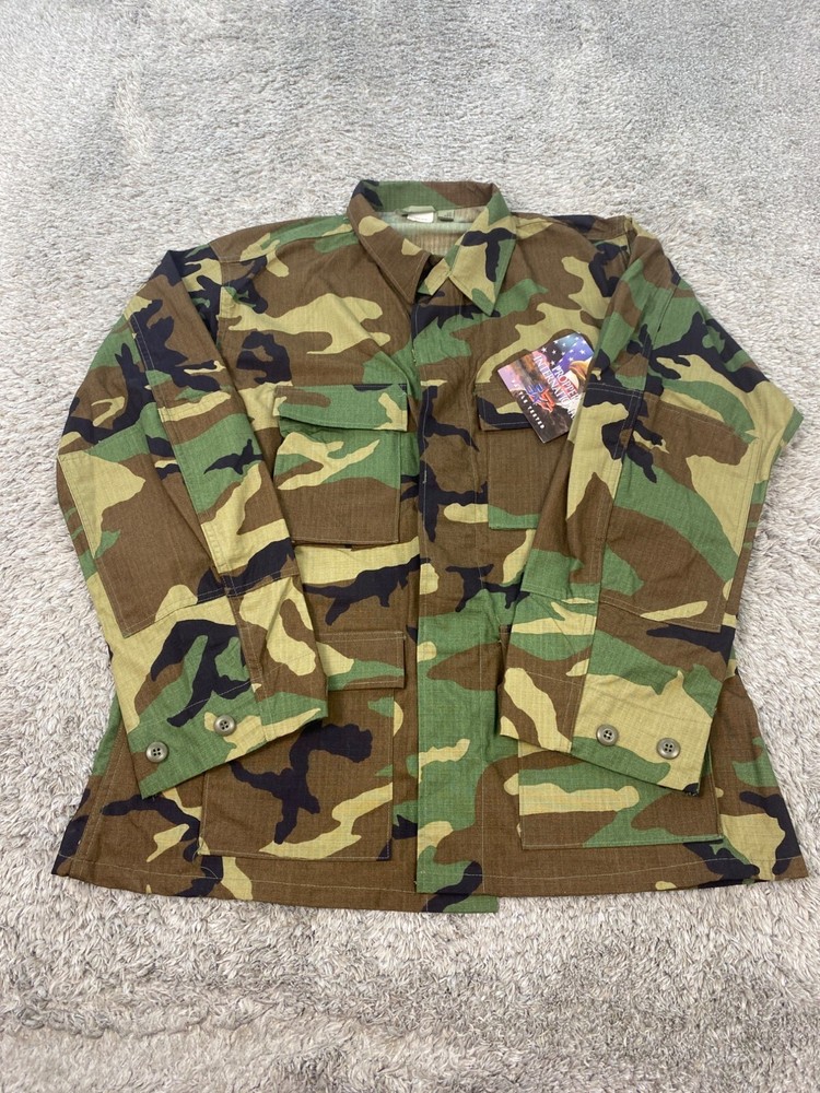 Military Field Coat Mens Large Woodland Camo M65 Battle Tested Utility Jacket NW