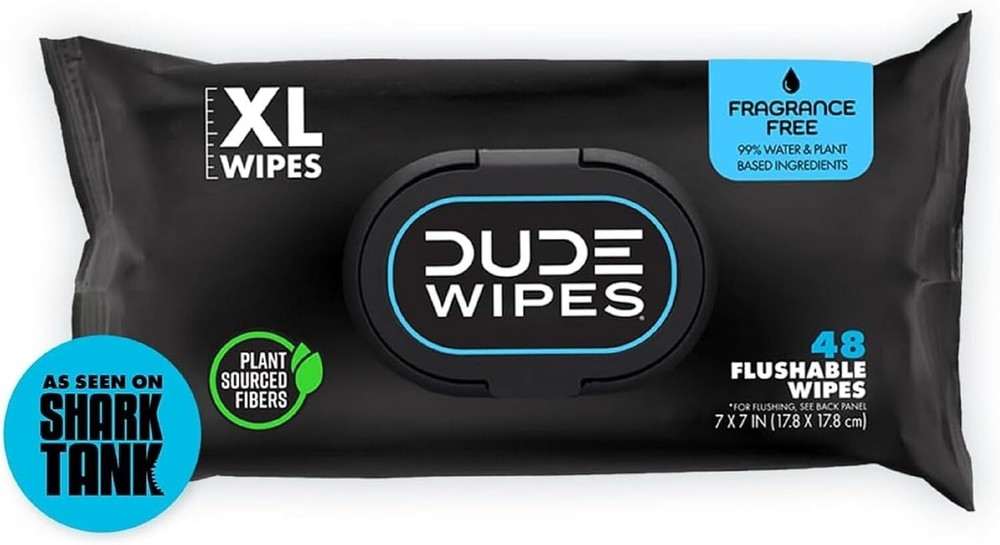 DUDE Wipes Flushable Wipes - 1 Pack  48 Wipes - Unscented Extra-Large