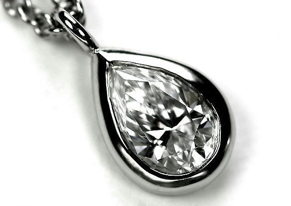 Tiffany Pt950 pear diamond By the Yard pendant necklace Elsa Peretti