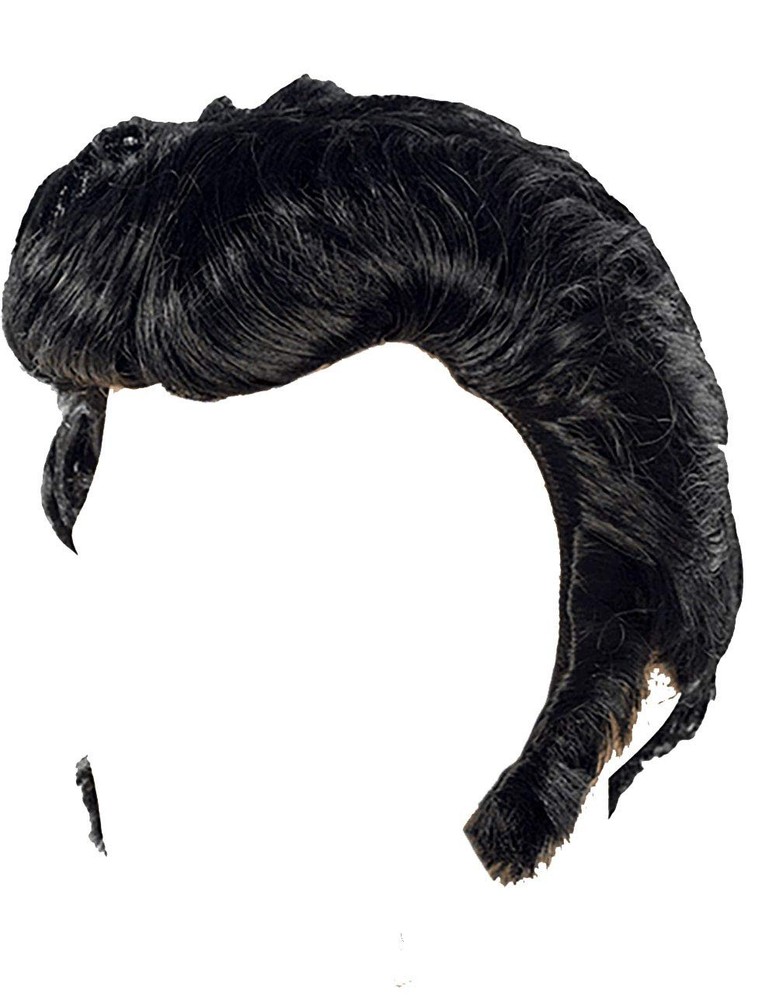 Black Elvis Wig With Sideburns for Men… (black)