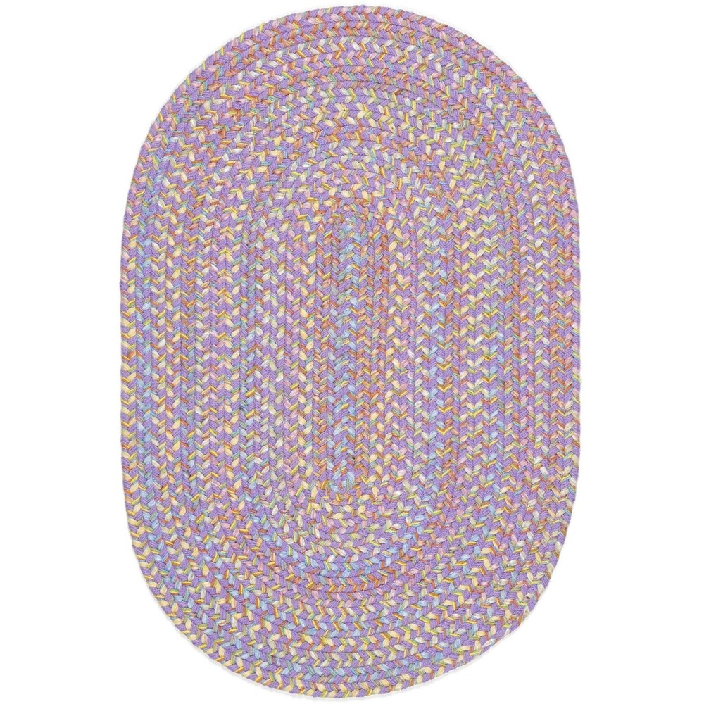 Rhody Rug Playful Violet Braided Indoor Outdoor 2x3 Oval Area Rug