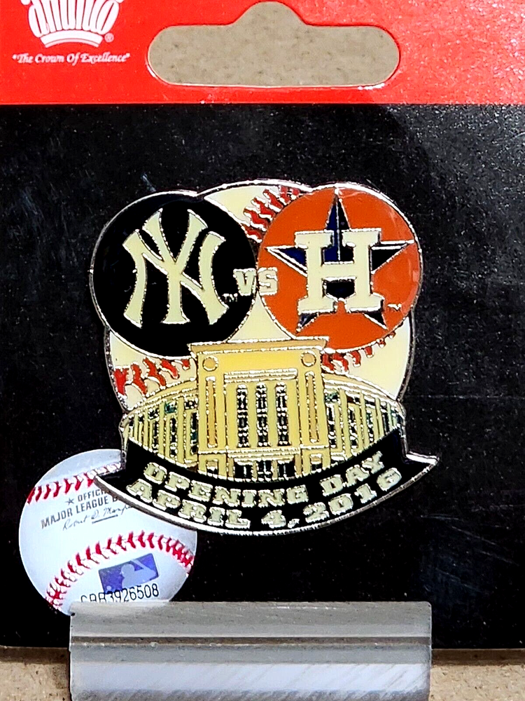 2016 New York Yankees Stadium Opening Day Logo Pin April 4 vs Houston Astros