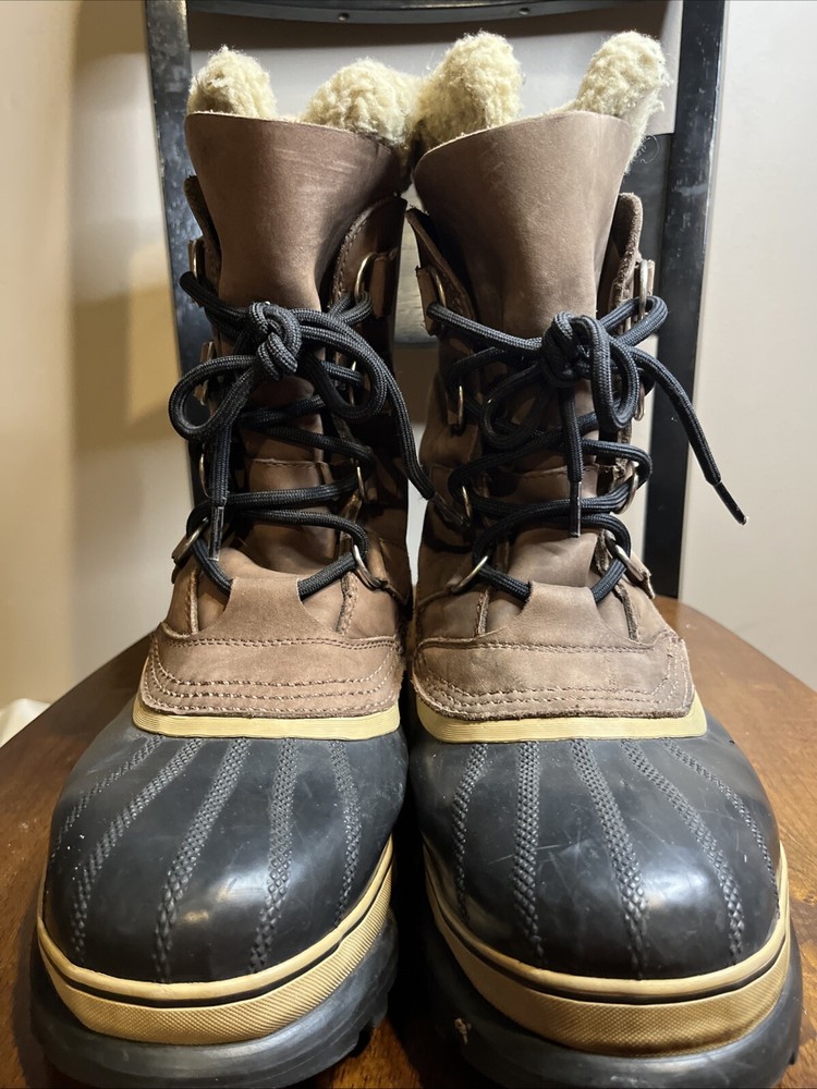 SOREL Men's Caribou Waterproof Snow Boots Size 10 Brown Pac NM1000-238