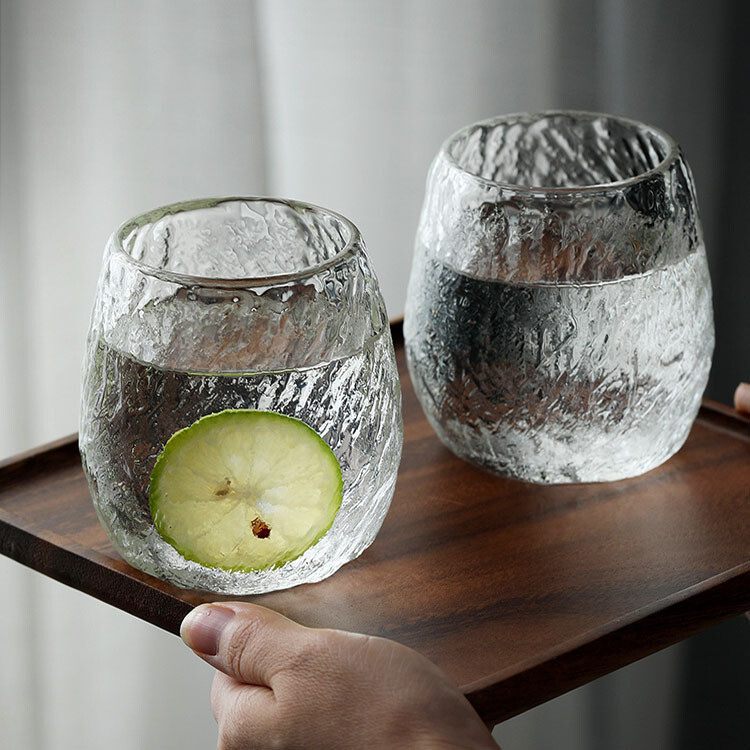 Fashion clear glass whiskey glasses set of 2