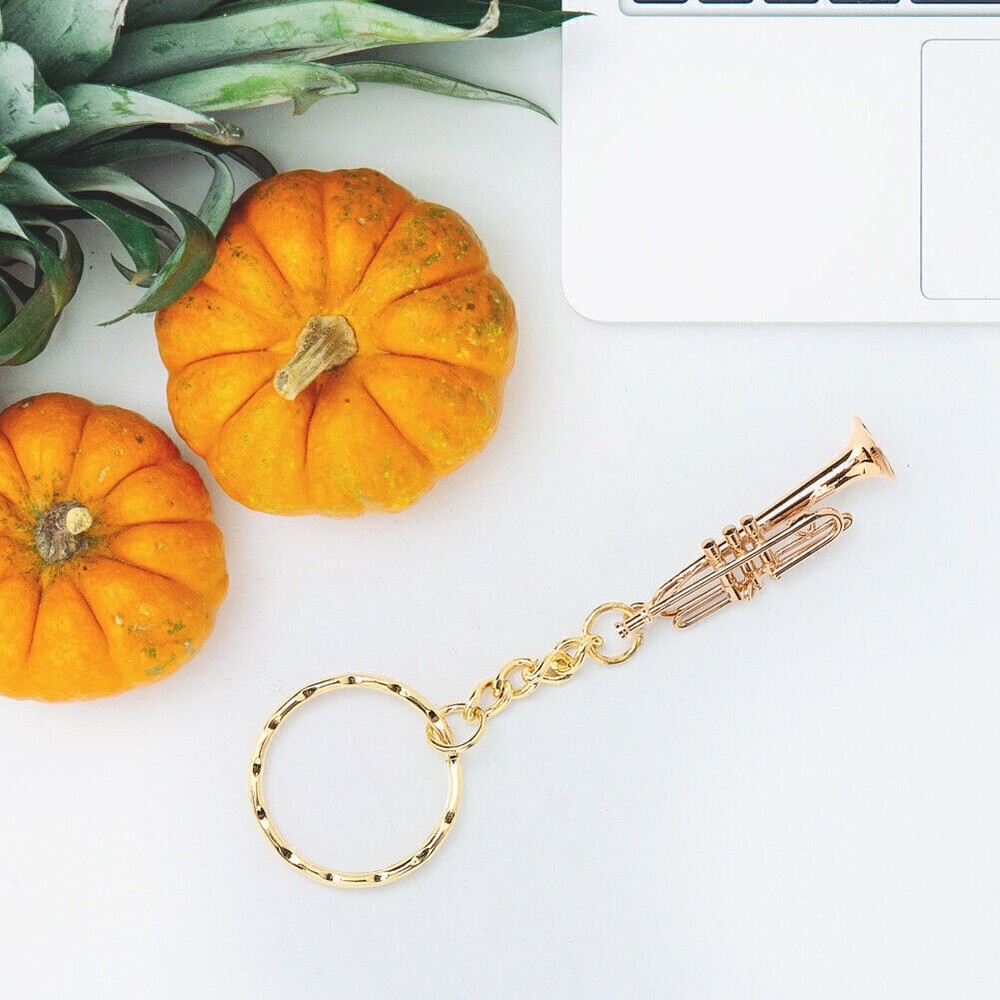Stylish Trumpet Keychain Pendant - Musical Instrument Key Ring Gift