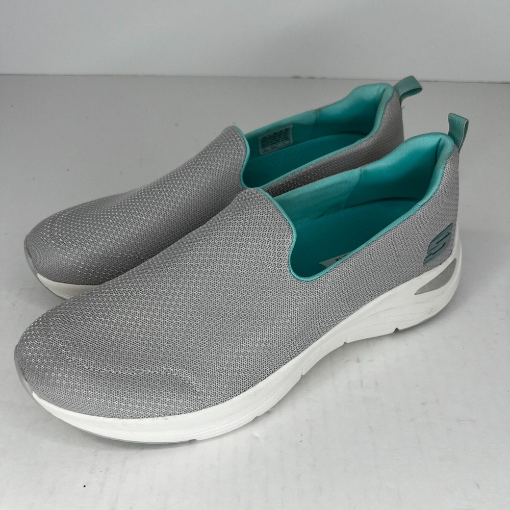 Skechers Womens Arch Comfort 56126 Gray Slip On Size 10 Casual Sneakers Shoes