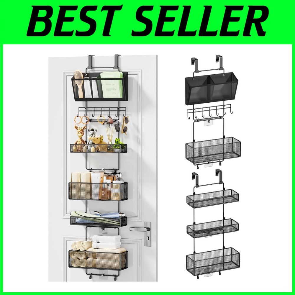 Organize Effortlessly: 6-Tier Over Door Storage with Baskets & Easy Installation