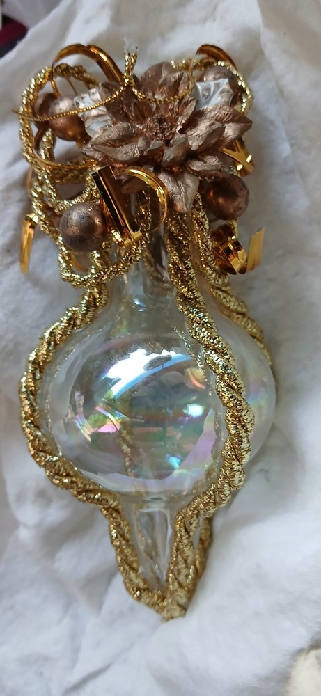 Handcrafted blown glass Christmas tree ornament