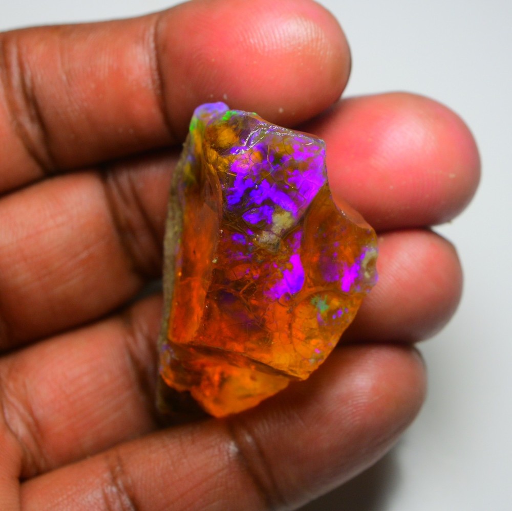 HUGE 108.75 Cts Natural Ethiopian Opal Rough - Multi Fire Welo Opal Raw Crystal